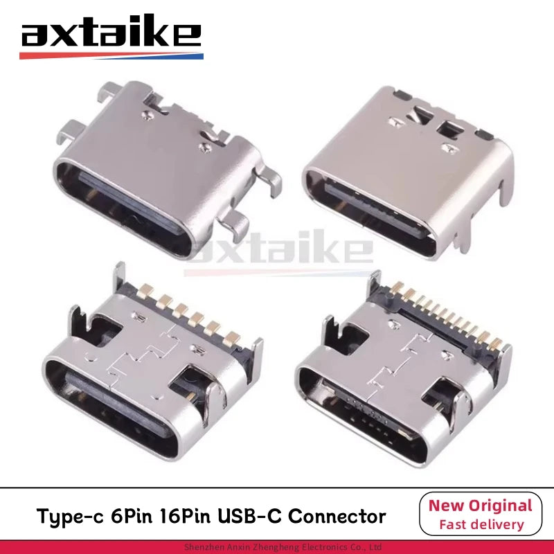 10/20/50PCS Type-c 6Pin 16Pin USB-C Connector Female Jack Ch