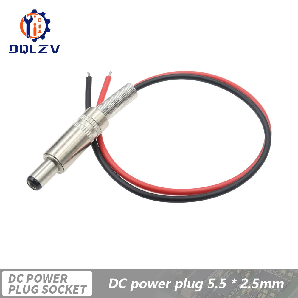 1PCS Waterproof DC-099 5.5 2.5mm 5521 5525 DC Power Jack Socket Female Panel Mount Connector MetalWith Nut Snap DC-099 5.5 2.5