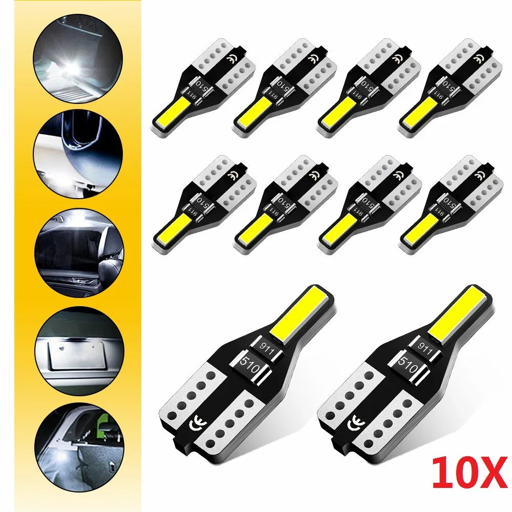 AUXITO 10/2Pcs Car Interior Light T10 168 2825 194 LED Bulb 