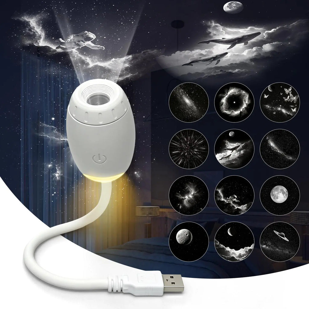 USB Car Atmosphere Projector Light Car Interior Ambient LED Starry Star Light Party Decor Romantic Saturn NEW 2-in-1 Galaxy Ligh