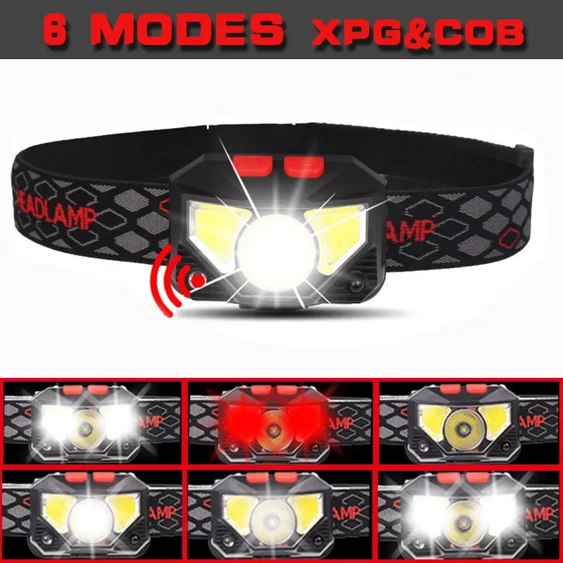 Powerful LED Sensor Headlamp USB Rechargeable Headlight Led 