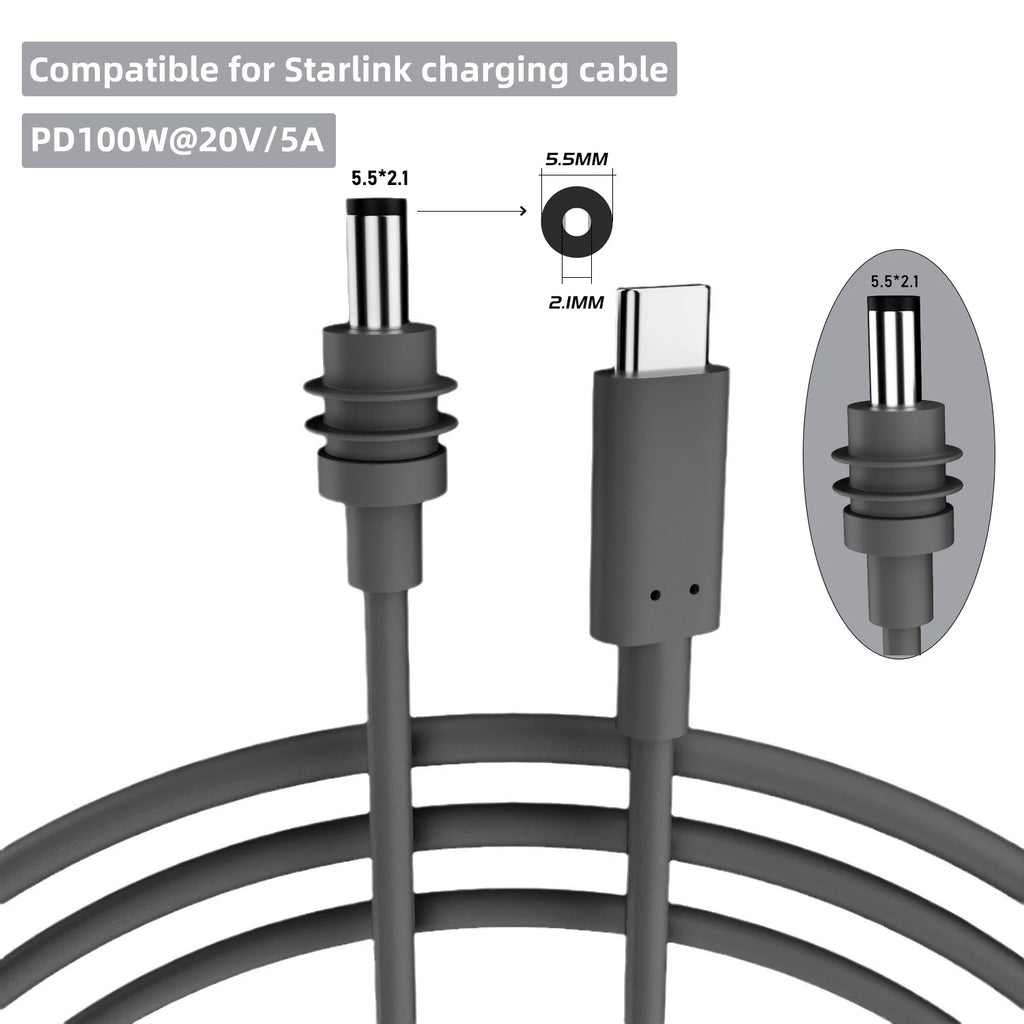 For Starlink Mini Cable 2M(6.6ft) Starlink Mini DC Power Typ