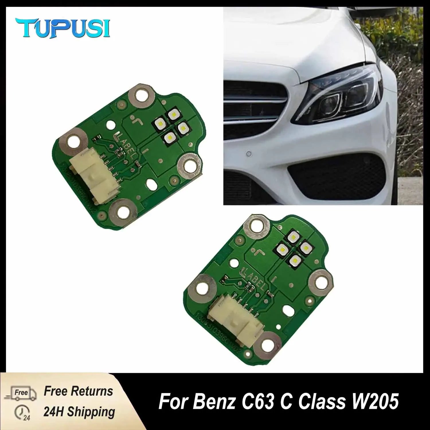 DRL LED Boards For Mercedes Benz W156 GLA W205 C260 C300 C 2015-2018 Class Headlight Daytime Running Light