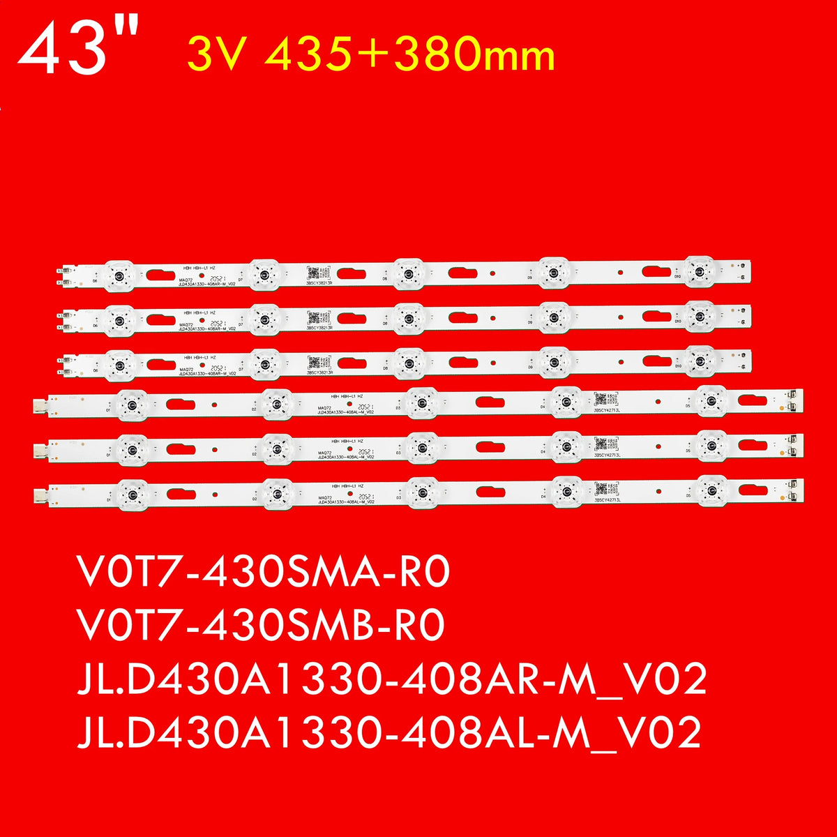 LED Backlight Strip for UN43TU8000 UN43TU8200 UE43AU7000 UE43AU7100 UE43TU7570 UE43TU8070 UE43TU7430