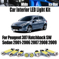 16-Piece LED Interior Light Kit for Peugeot 2001-2005 - Canbus Error-Free Interior Bulbs