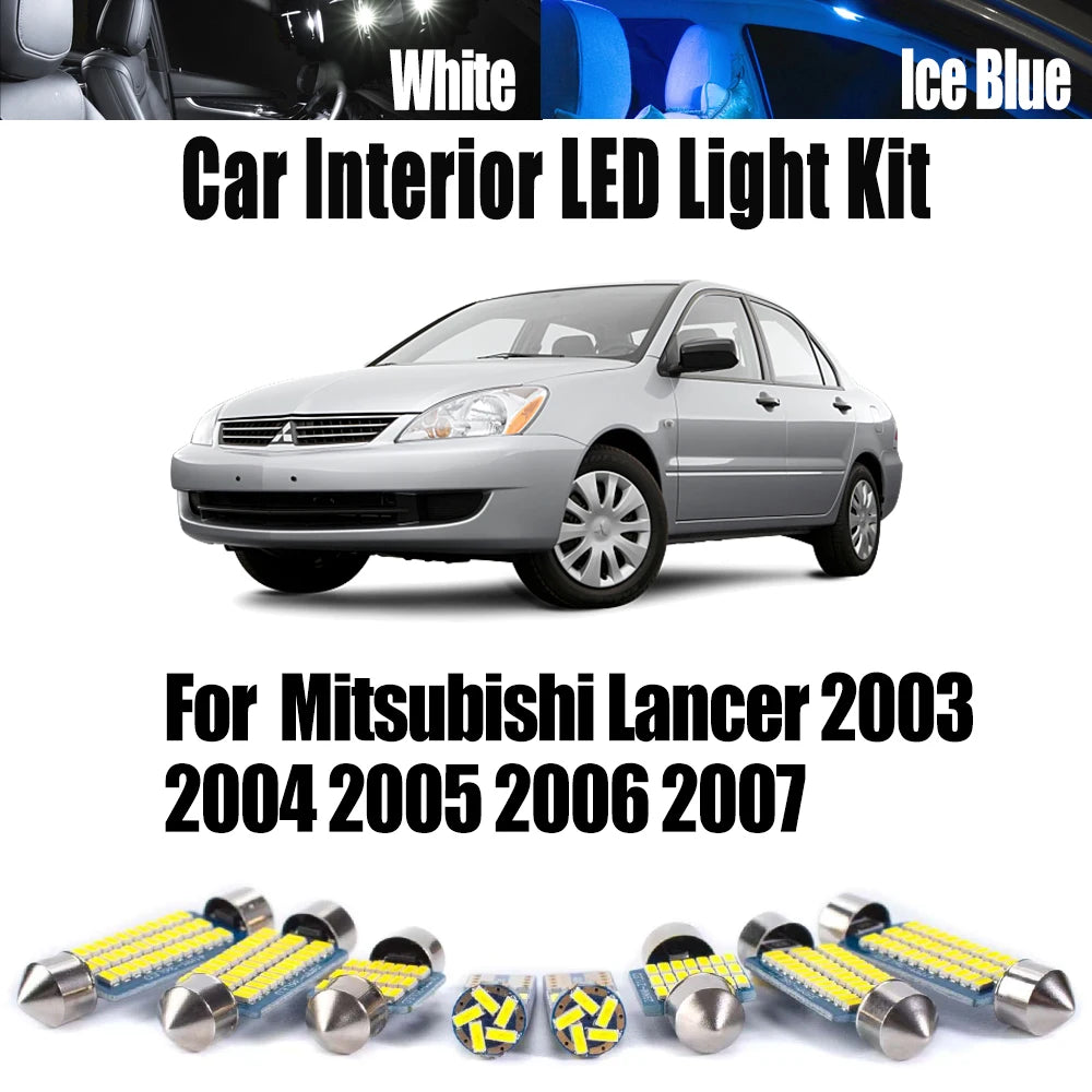 9-Piece LED Interior Light Kit for Mitsubishi - Canbus Error-Free Interior Bulbs