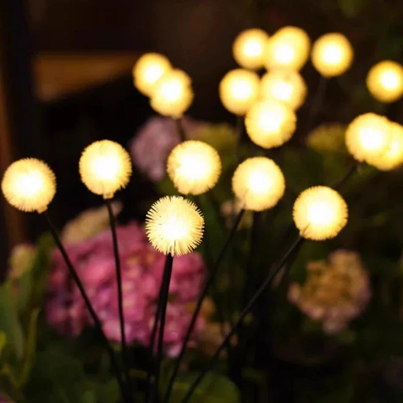 Solar Dandelion Lights 6 Heads Always on/Flashing Lawn Lamp LED Landscape Lighting Garden Decoration Ground Plug Light