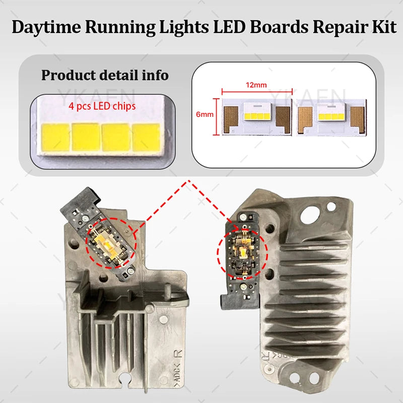 Angel Eye DRL LED Chip Boards For Lexus LX570 2016-2019 Headlight Daytime Running Light Tube Light Guide