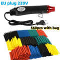 127/164/328/560Pcs Heat Shrink Tubing Kit or only EU US 110V 220V Hot Air Gun or Heat Gun with 2 1 Heat Shrink Tubes