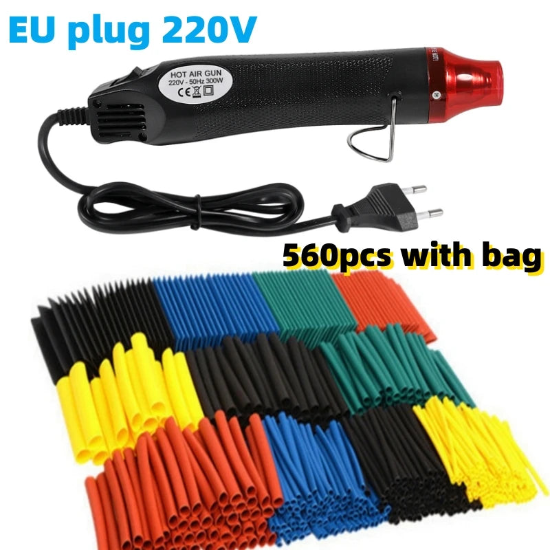 127/164/328/560Pcs Heat Shrink Tubing Kit or only EU US 110V 220V Hot Air Gun or Heat Gun with 2 1 Heat Shrink Tubes