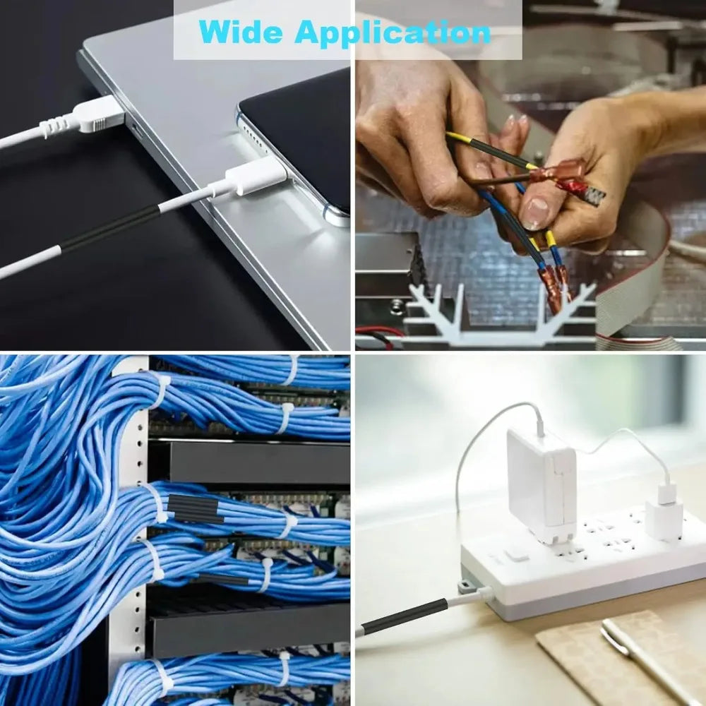 Black Heat Shrink Tubing Kit for Wire Cable Repair Polyolefi