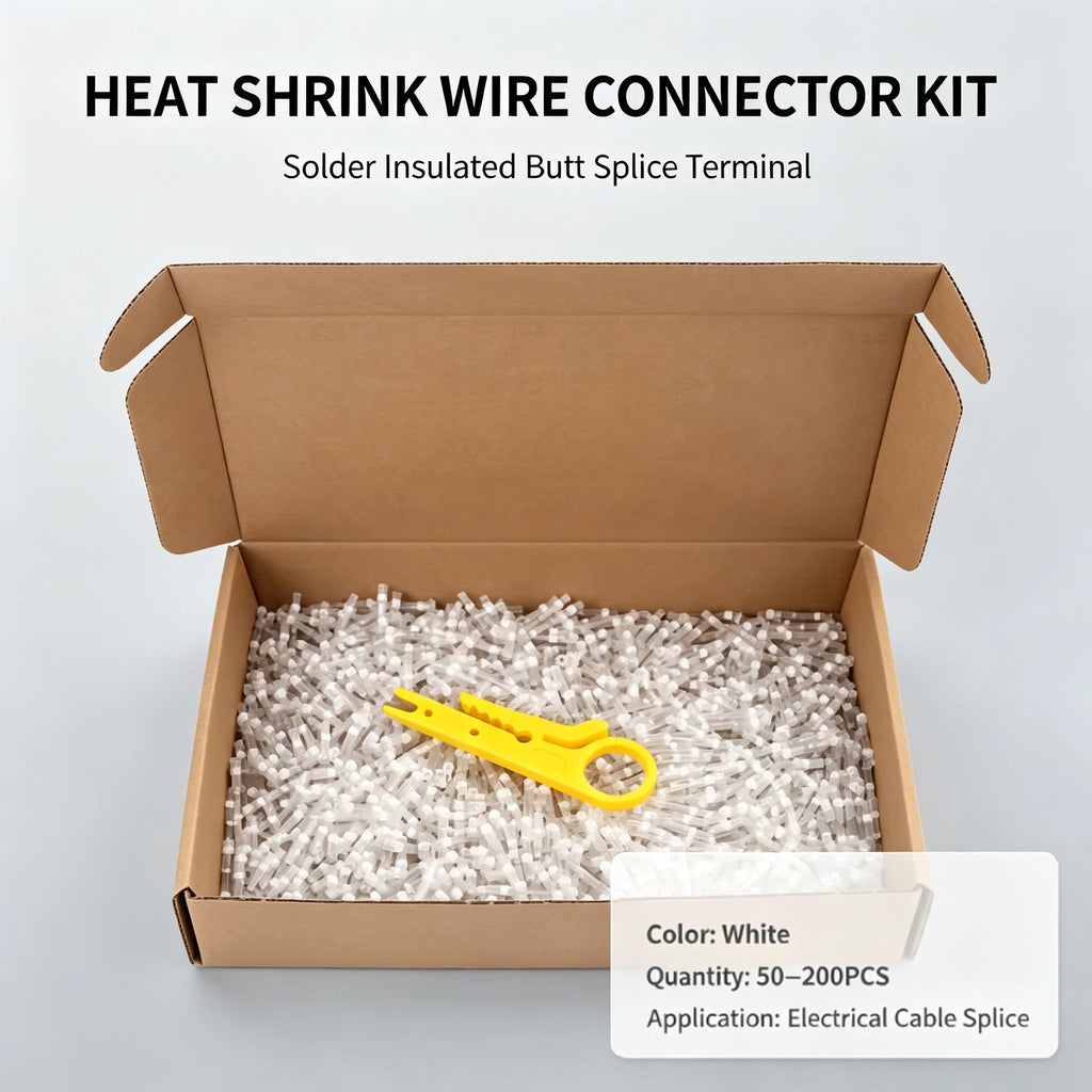 Solder Insulated Heat Shrink Butt Connector Waterproof Electrical Wire Terminals Box Kit 4 Color to Choose with Mini Wire Cutter