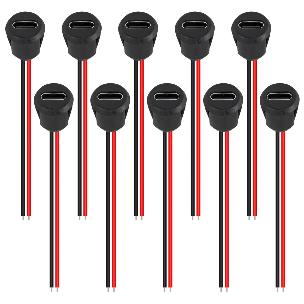 5pcs Type-C Female 2Pin USB Connector Type-C Waterproof with