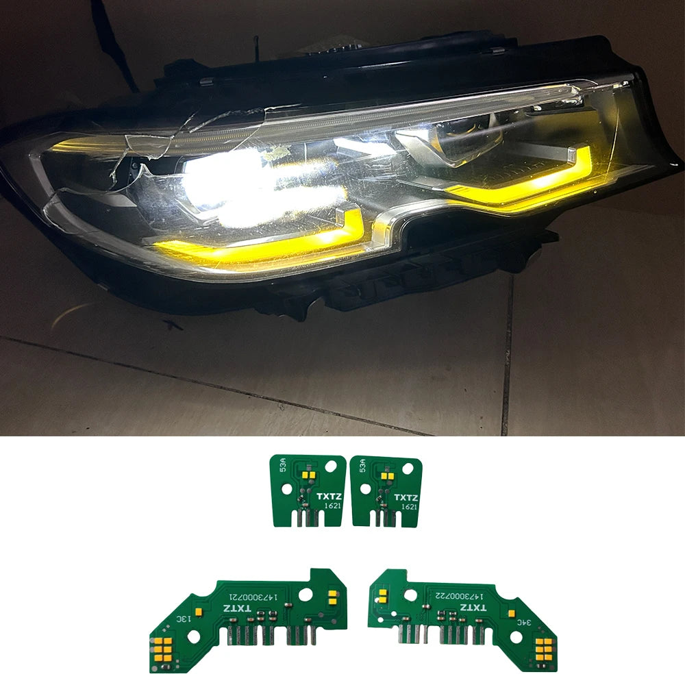 LED Headlight Yellow DRL Set For 2019-2022 BMW G20 G21 318d 320d 320dx 320i 320ix 330d 330dx 330e 330i M340ix