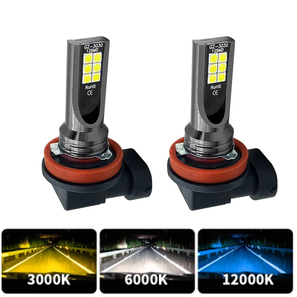 2Pcs H11 H8 H4 H7 H1 H16 H3 H10 9005 HB3 9006 HB4 LED Car Fo