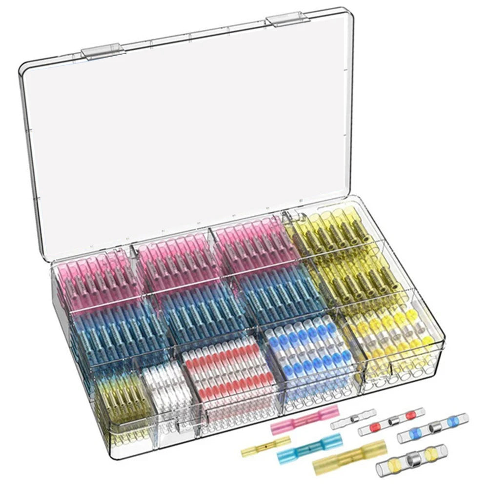 Heat Shrink Butt Crimp Terminals Waterproof Solder Seal Electrical Connectors Wire Cable Splice Kit Automotive Marine