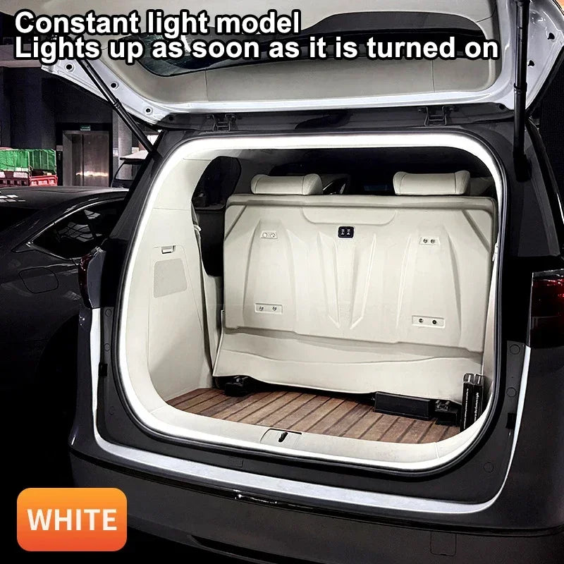 LED Car Trunk Light Strip Automatic On/Off Sensor Ambient Light Bar Waterproof Concealed Installation for Auto Decor Accessories
