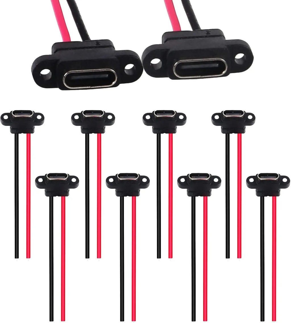 5/10pcs USB 3.1 Connector Type-C 2Pin Welding Wire Female Wa