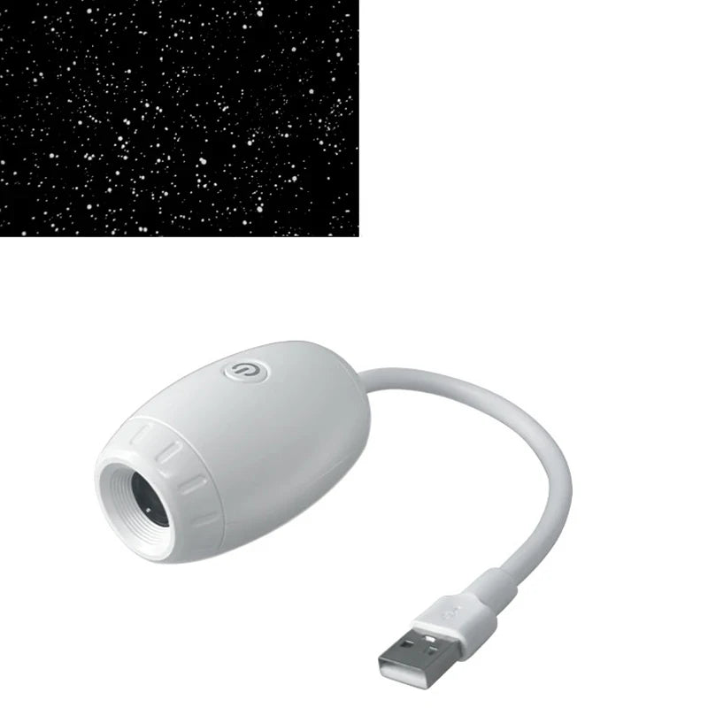 USB Car Atmosphere Projector Starry Galaxy Lamp for Bedroom Party Saturn Mood Light Adjustable Focus Romantic Decor 2026 New