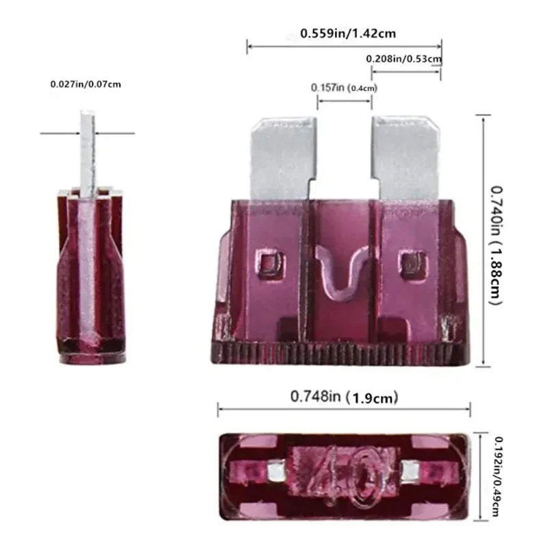 100 Pcs Car Fuses Small Mini Auto Blade Fuses 2A 3A 5A 7.5A 