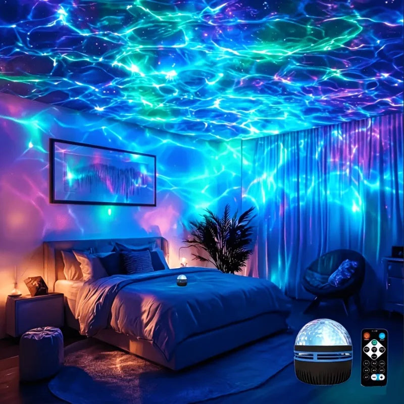 RGB Galaxy Star Ocean Wave Projector Water Ripple Night Ligh