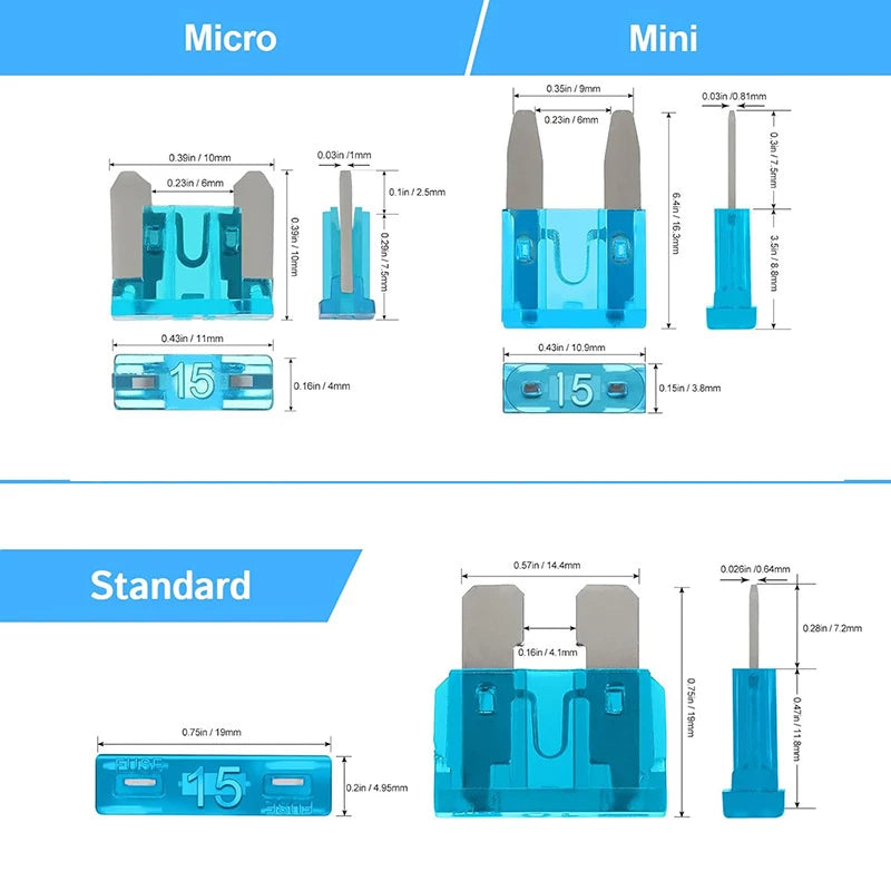325Pcs Standard Car Fuses Assorted Kit 60 Mini Blade Car Fus