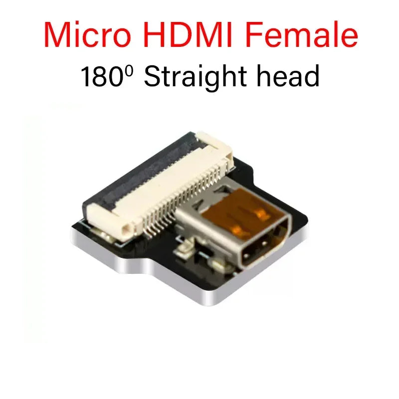 FPV HDMI-Compatible Connector Flexible Flat Cable Raspberry Pi 4 Micro HDMI To HDMI/Mini HDMI Female 90 Degree FFC 20pin