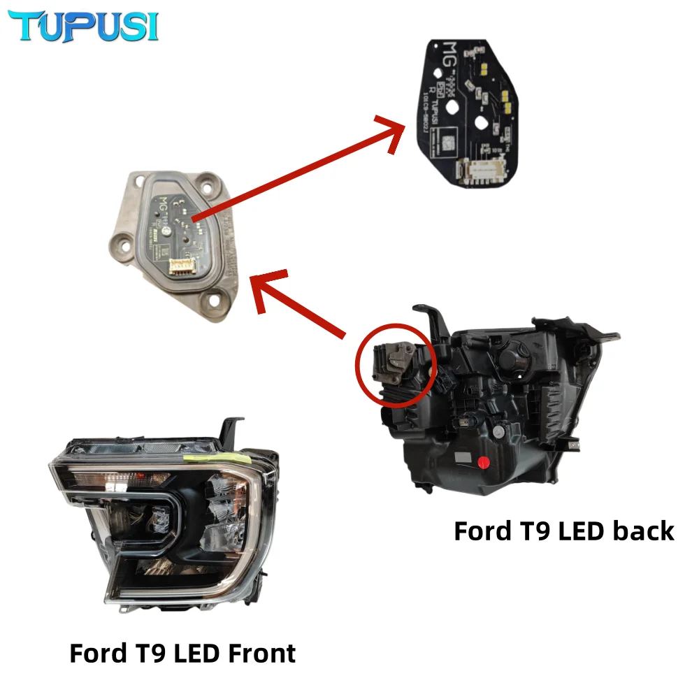 DRL LED Boards For Ford Ranger T9 LED Or Matrix 2023 2024 LED Headlight Daytime Running Light XL/XLT Replace