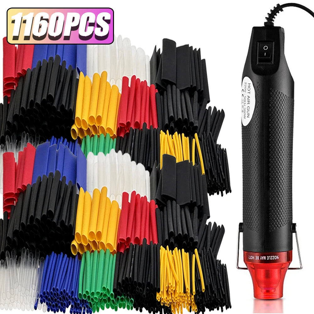 1160/580/164PCS Heat Shrink Tubing Kit Wire Shrinking Wrap C