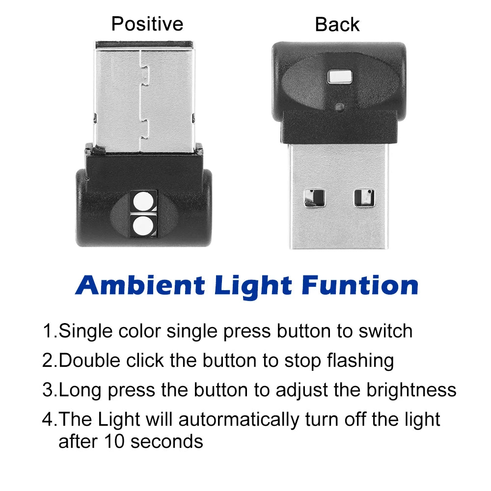 Mini USB Car Foot Light Emergency Lighting Car Accessory PC 