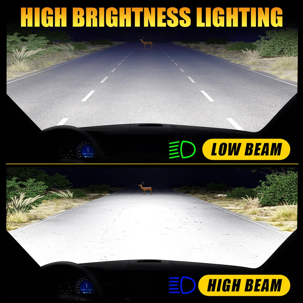 AILEO 2Pcs Led Lights H4 High Low Beam High Quality 20000Lm 