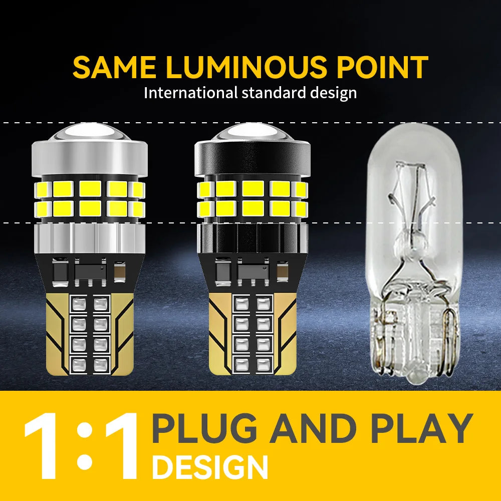 2Pcs Canbus 194 501 T10 W5W LED Bulb No Error 5W5 W5W 30SMD 