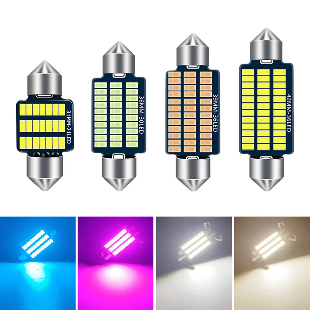 2/4/10pcs C5w C10W Led Festoon 31mm 36mm 39mm 41mm Interior 