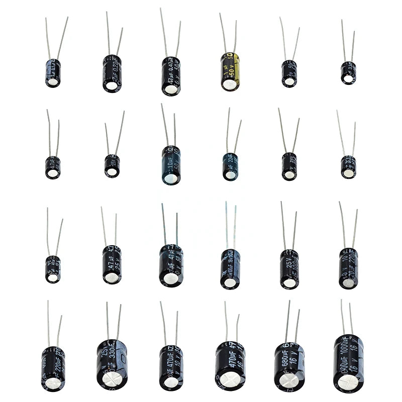 500Pcs/lot 0.1UF-1000UF 24Values Aluminum Electrolytic Capac