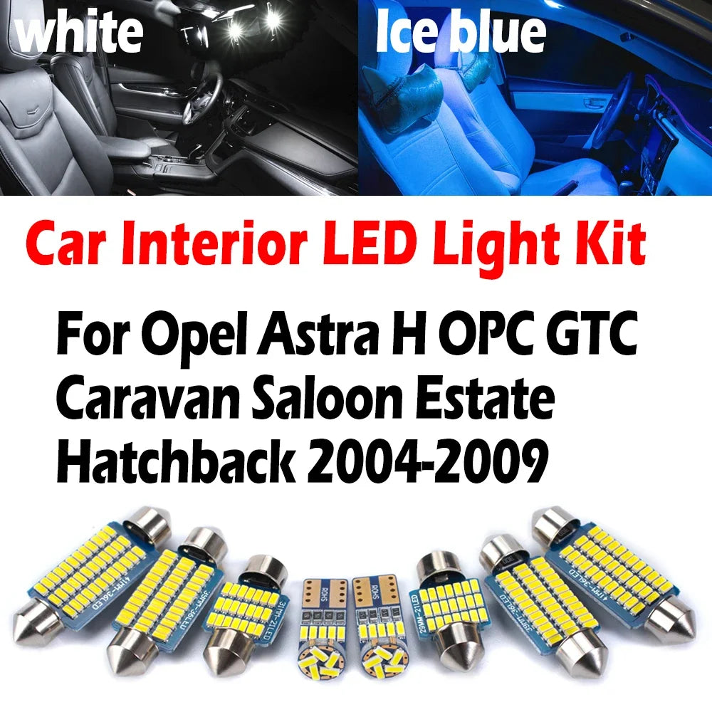 15-Piece LED Interior Light Kit for Opel 2004-2009 - Canbus Error-Free Interior Bulbs