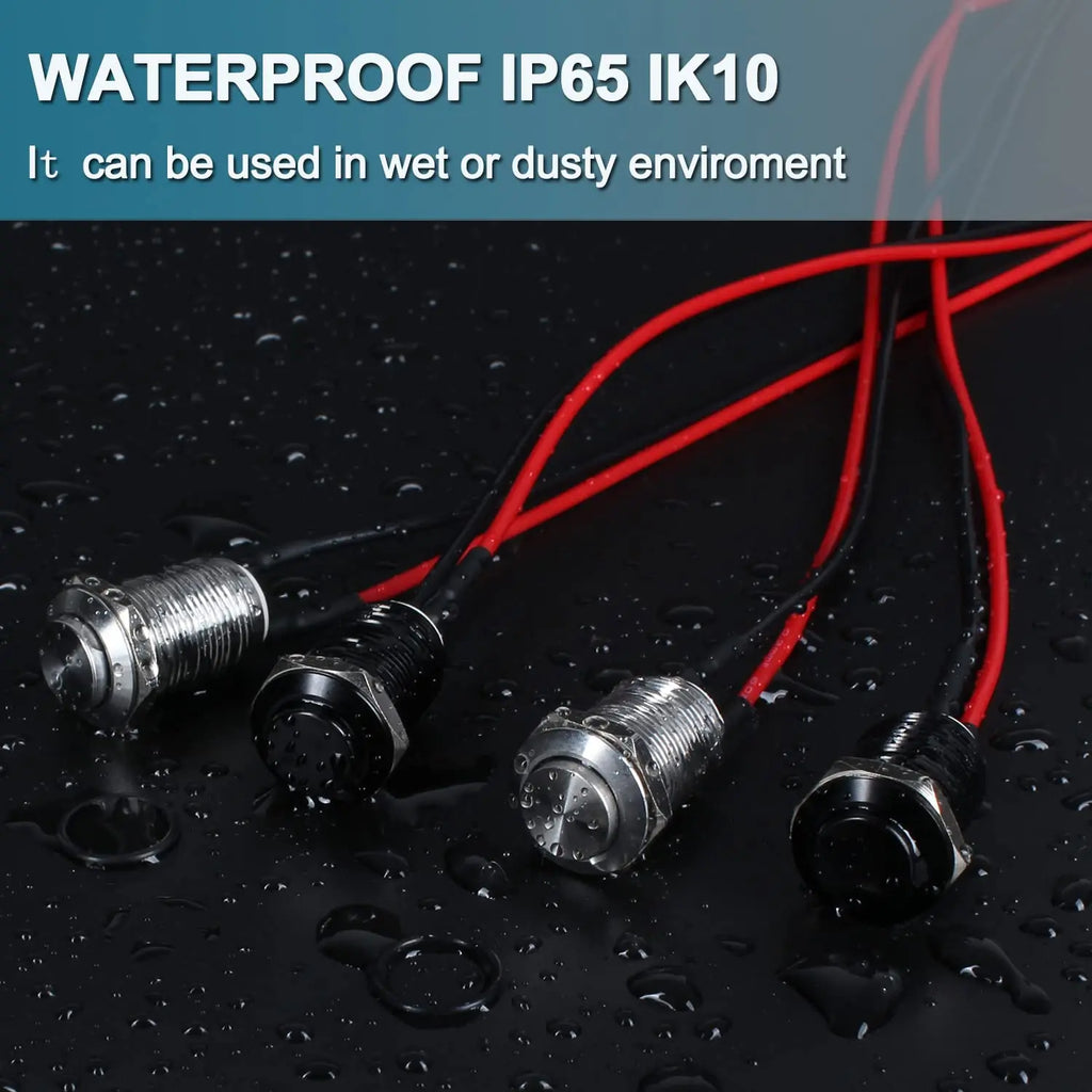 5pcs 12mm Momentary Push Button Switch High Round Head (ON)-
