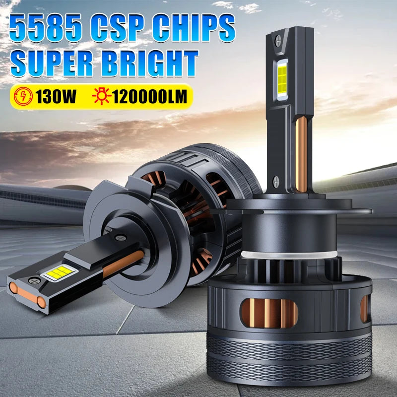 2024 Newest H7 H11 Led Headlight Bulbs Canbus 130W 120000Lm 