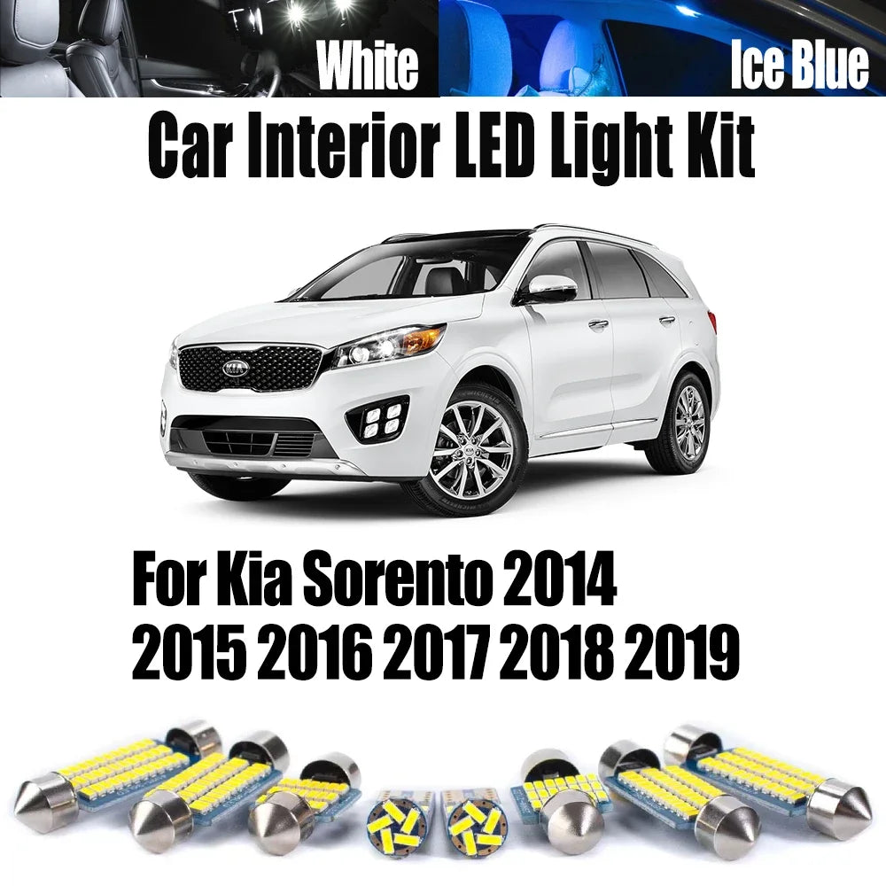 9-Piece LED Interior Light Kit for Kia - Canbus Error-Free Interior Bulbs