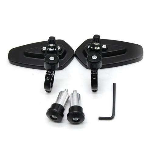 22mm Universal Motorcycle Aluminum Rear View Black Handle Bar End Side Rearview Mirror Motorbike