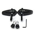1 Pair 7/8" 22mm Universal Motorcycle Aluminum Rear View Black Handle Bar End Side Rearview Mirror Car