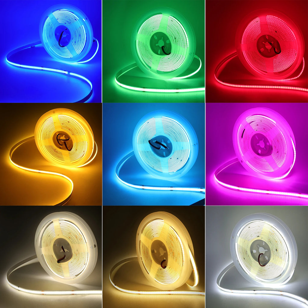 5V COB LED Strip High Density 320LEDs/m USB LED Light Red Gr