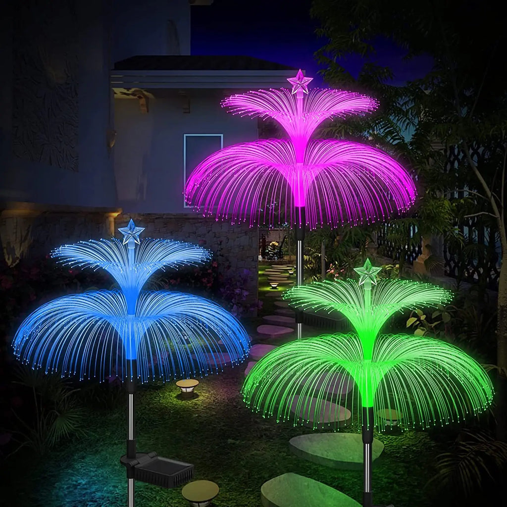 LED Solar Jellyfish Garden Lights Outdoor Waterproof Yard Balcony Pathway Lawn Wedding Party Decoration Solar Power Flowers Lamp