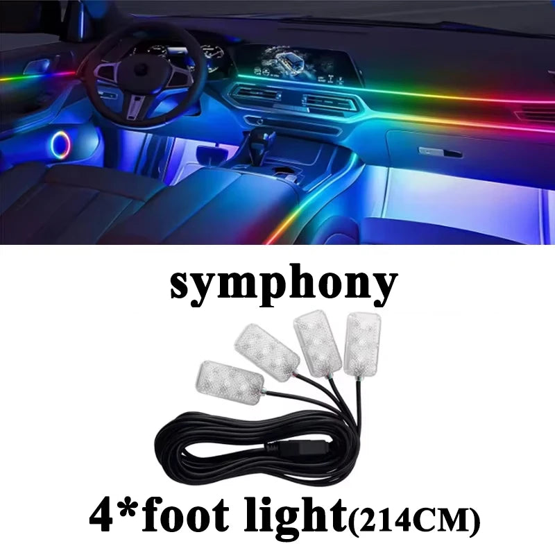 18 in 1 Symphony RGB Atmosphere Light Parts Main Sub Controller 20/35/75/110CM Light Extend Line Speaker Foot Lamp Storage Light