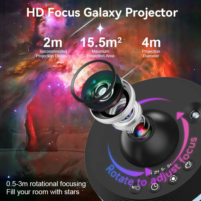 12 IN 1 Galaxy Star Projector with Meteor Ultra Clear Night 