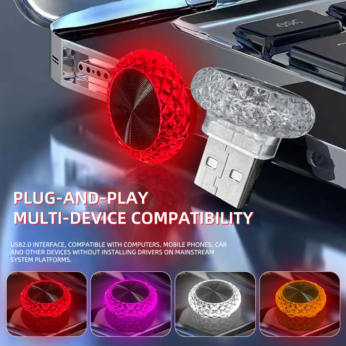 mini usb car ambient light Led Interior lights Decorative am