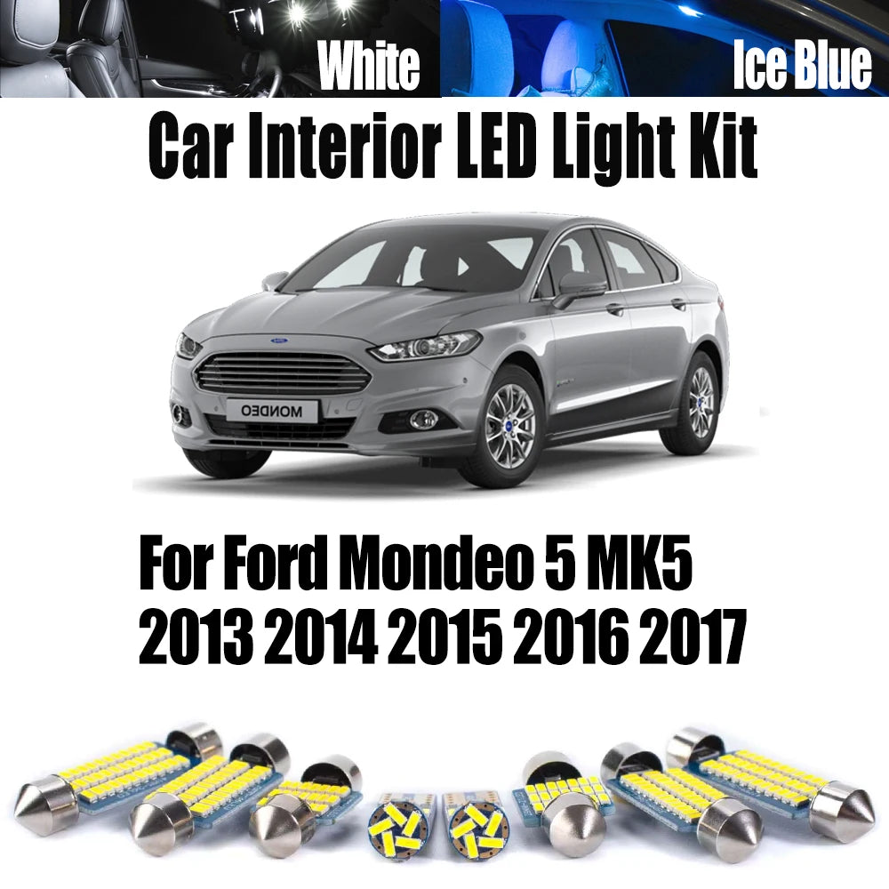 7-Piece LED Interior Light Kit for Ford MK5 - Canbus Error-Free Interior Bulbs
