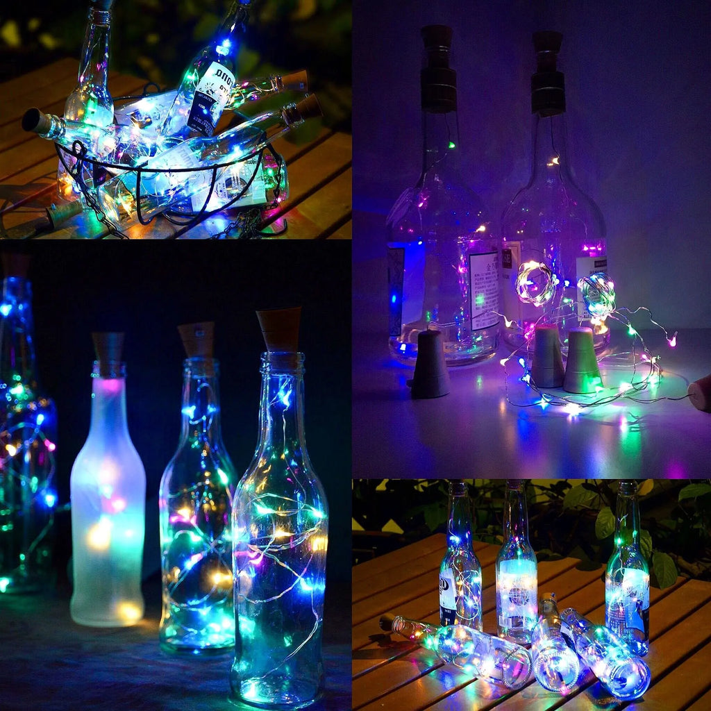 LED Solar Powered Bottle Stopper Light String Outdoor Waterp