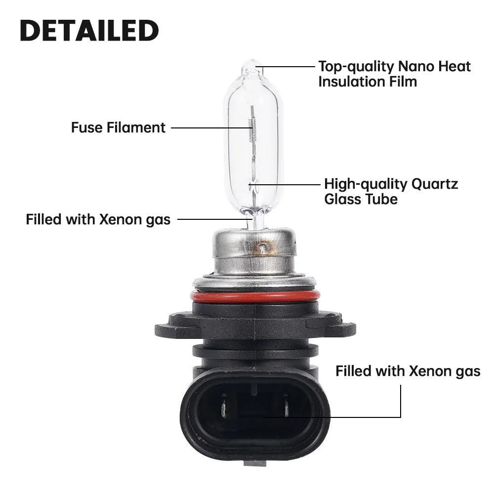 1/2Pcs HIR2 9012 LED Headlight Bulb High Power 12V 55W White