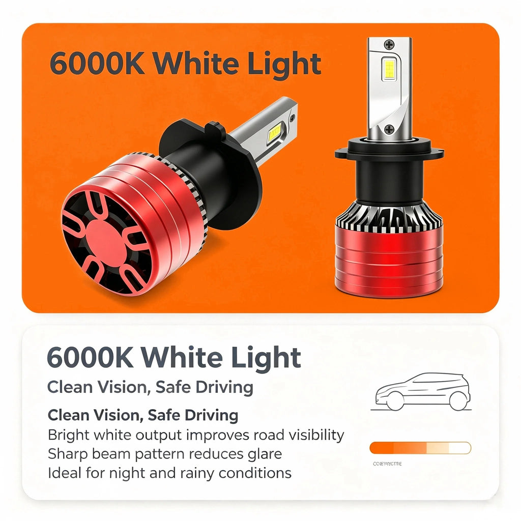 Heyword 2Pcs Car Headlight H4 H7 LED H11 9005 9006 H1 Auto B