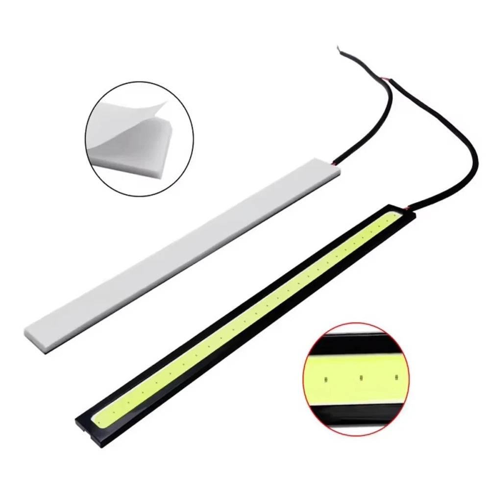 2pcs Ultra Thin Bright LED Car COB Daytime Running Lights Wa